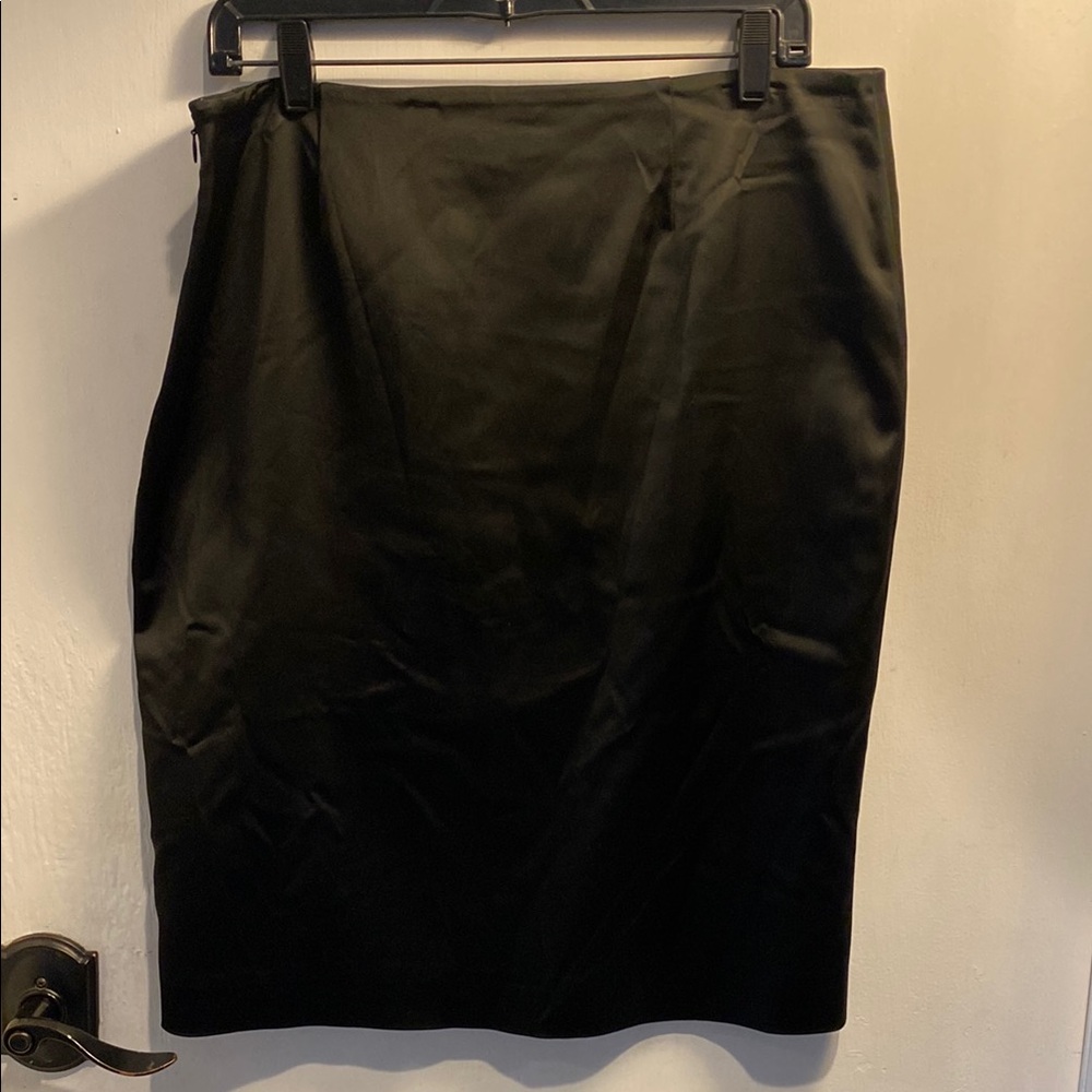 White House Black Market Black Knee-Length nylon/spandex Pencil Skirt